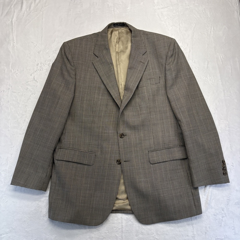 Lauren Ralph Lauren Sport Coat Men's Size 44L Brown Check Wool Two Button